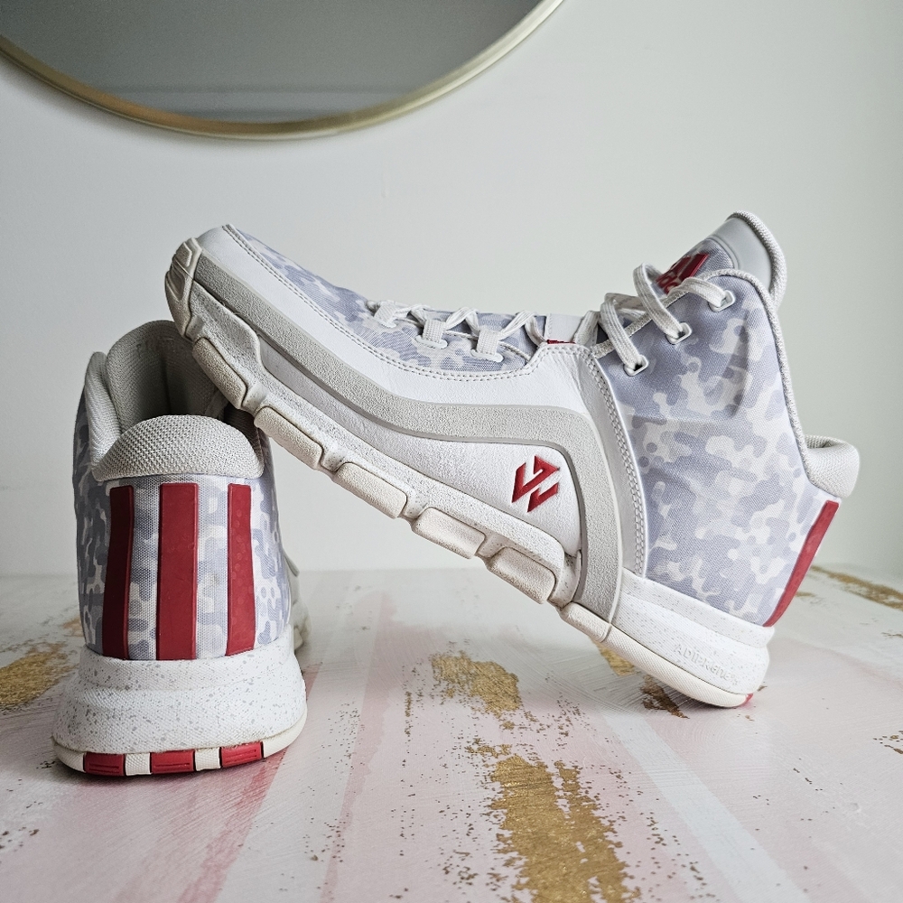 Adidas John Wall 2 Mid Camo Basketball Shoes Men’s Size 13 White Gray